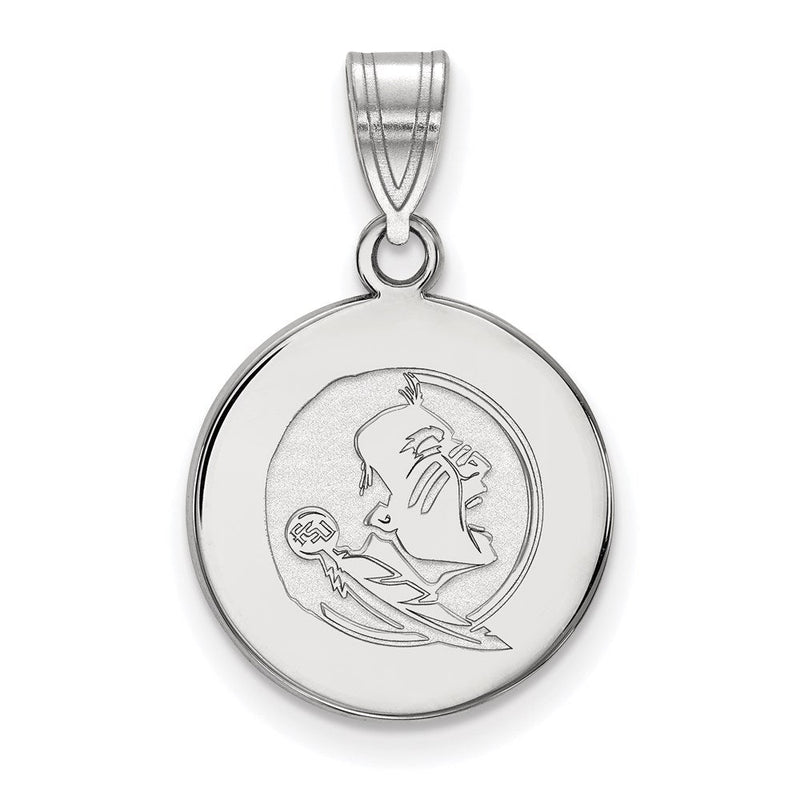 10K Weißgold Logoart Florida State University Seminole Mittel Plättchen Anhänger