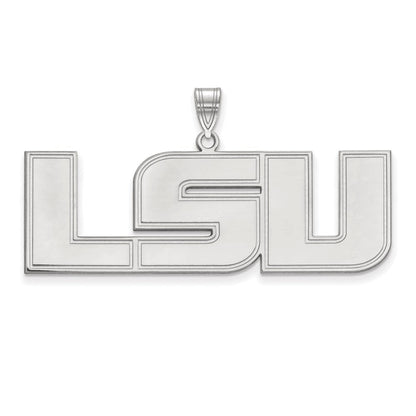 10K Weißgold Logoart Louisiana State University L S U Extra Groß Anhänger
