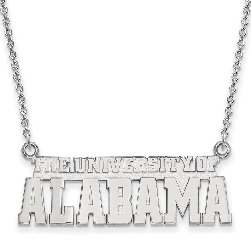 Sterlingsilber Rhodiniert Logoart The University Of Alabama Groß Anhänger 18 Zoll Halskette