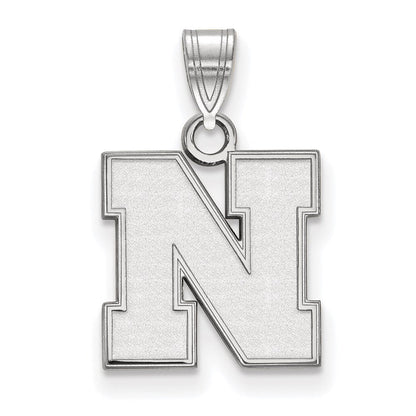 Sterlingsilber Rhodiniert Logoart University Of Nebraska Buchstabe N Klein Anhänger