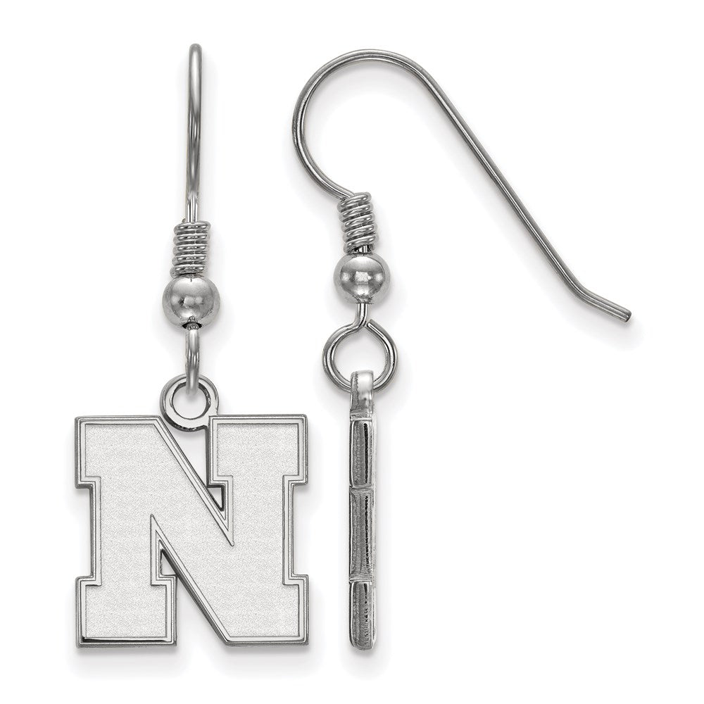 Sterlingsilber Rhodiniert Logoart University Of Nebraska Buchstabe N Klein Hängend Draht Ohrringe