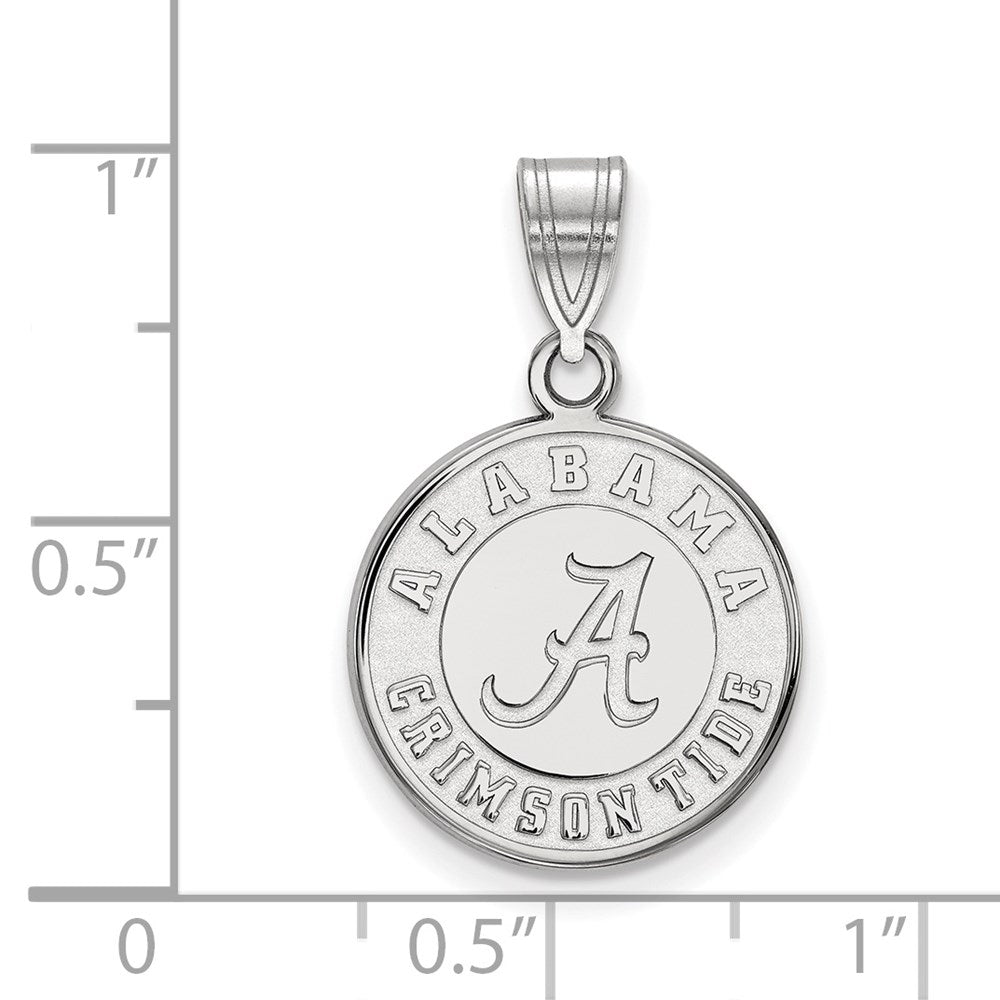 Sterlingsilber Rhodiniert Logoart University Of Alabama Crimson Tide Mittel Plättchen Anhänger