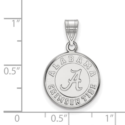 Sterlingsilber Rhodiniert Logoart University Of Alabama Crimson Tide Mittel Plättchen Anhänger