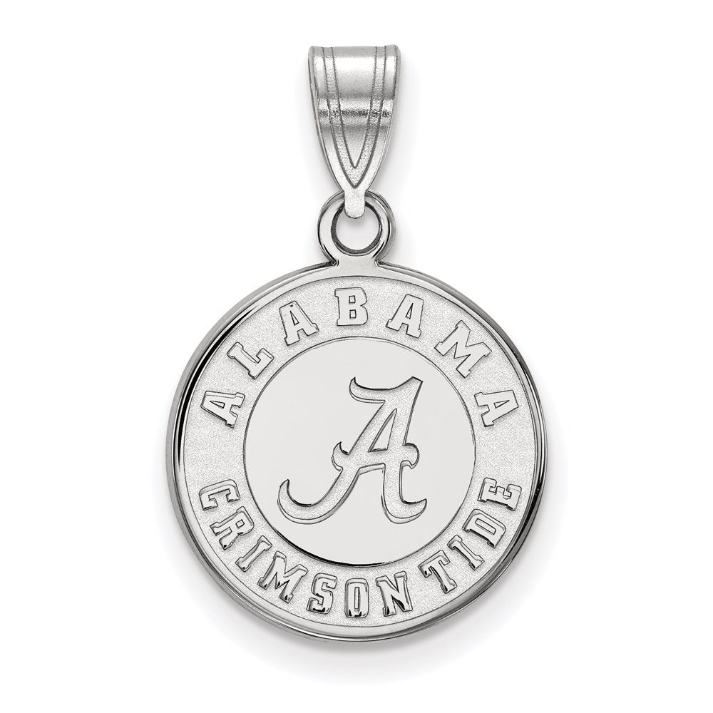 Sterlingsilber Rhodiniert Logoart University Of Alabama Crimson Tide Mittel Plättchen Anhänger