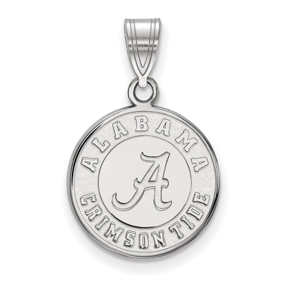 Sterlingsilber Rhodiniert Logoart University Of Alabama Crimson Tide Mittel Plättchen Anhänger