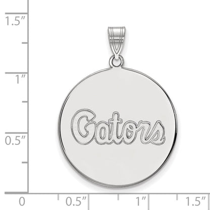 Sterlingsilber Rhodiniert Logoart University Of Florida Gators Schreibschrift Extra Groß Plättchen Anhänger