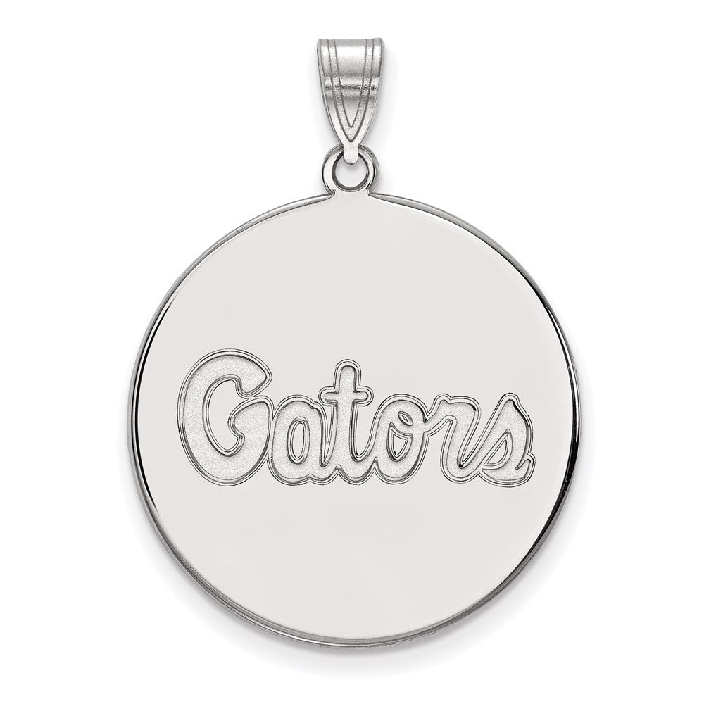 Sterlingsilber Rhodiniert Logoart University Of Florida Gators Schreibschrift Extra Groß Plättchen Anhänger