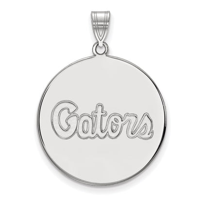 Sterlingsilber Rhodiniert Logoart University Of Florida Gators Schreibschrift Extra Groß Plättchen Anhänger