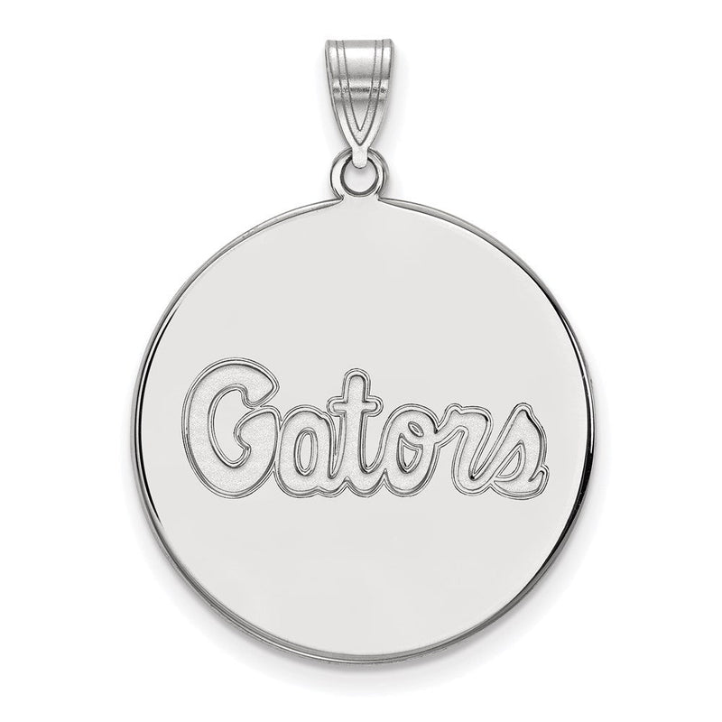 Sterlingsilber Rhodiniert Logoart University Of Florida Gators Schreibschrift Extra Groß Plättchen Anhänger