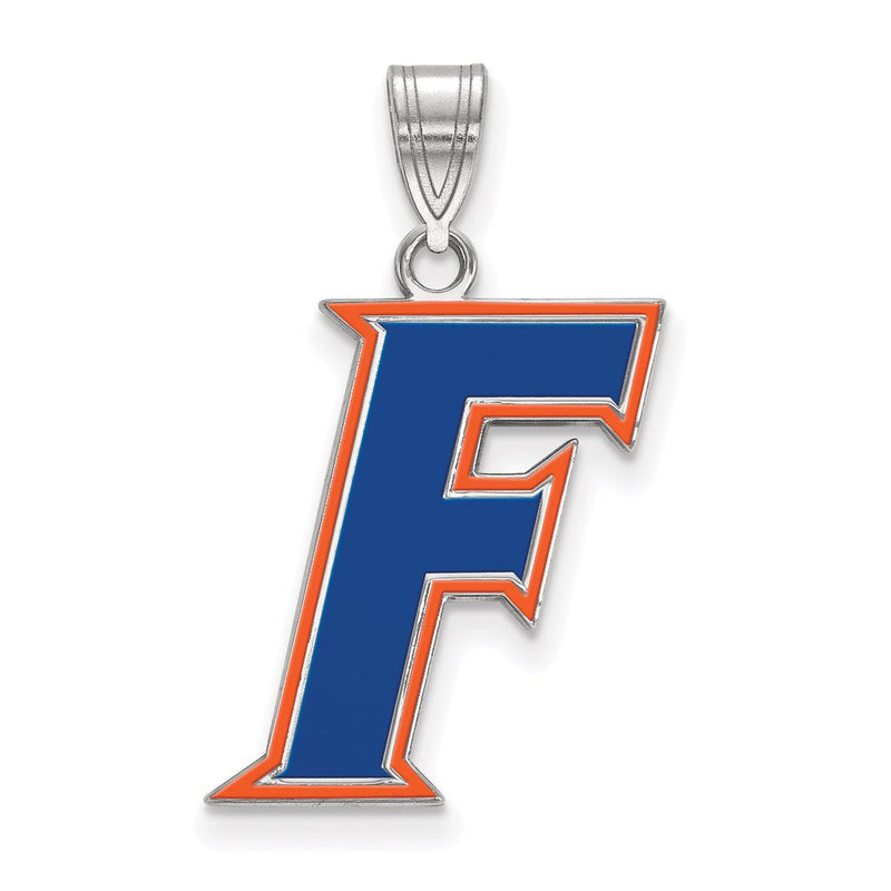 Sterlingsilber Rhodiniert Logoart University Of Florida Buchstabe F Groß Emailliert Anhänger