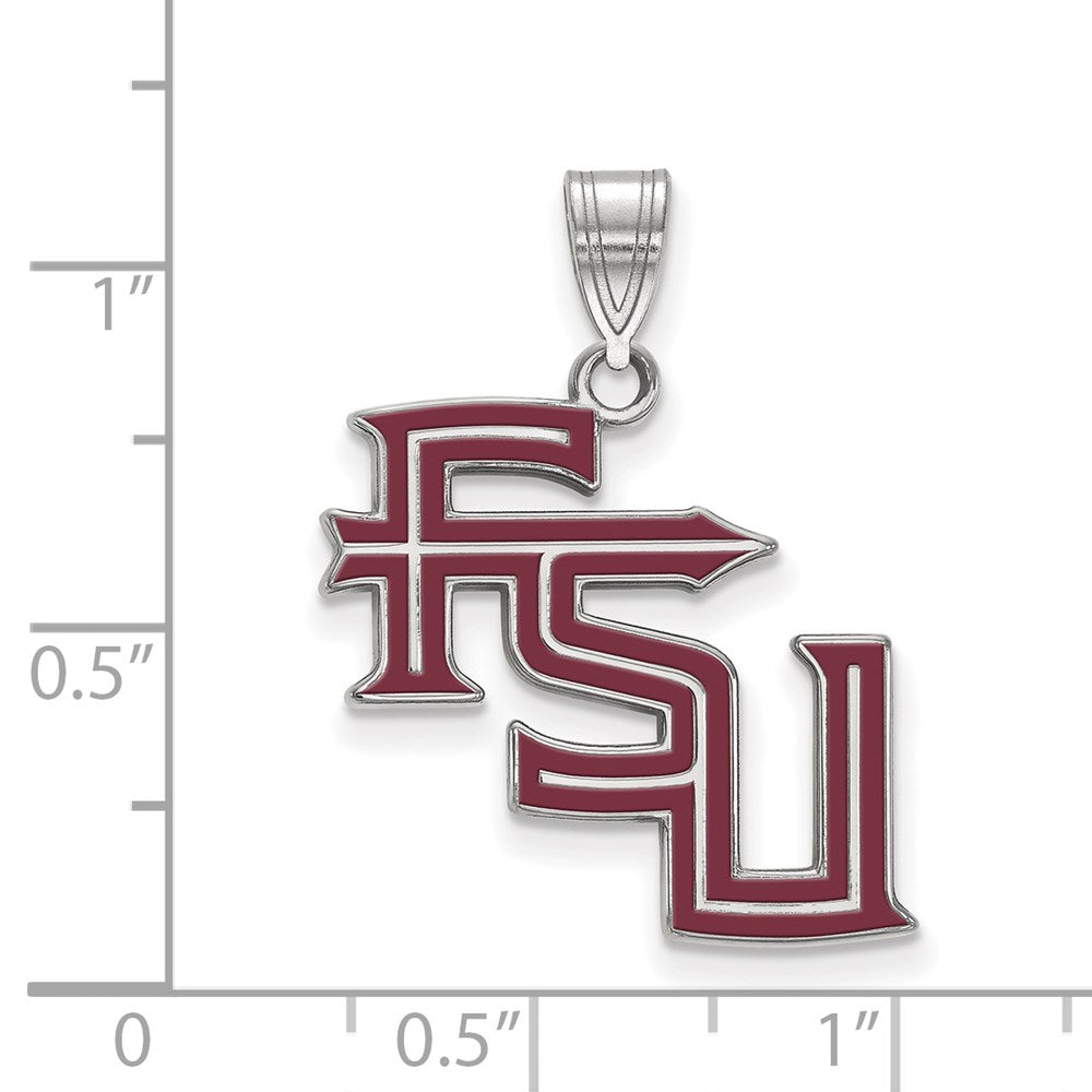 Sterlingsilber Rhodiniert Logoart Florida State University F S U Groß Emailliert Anhänger