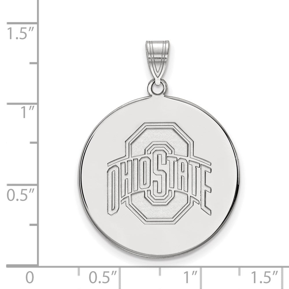 Sterlingsilber Rhodiniert Logoart The Ohio State University Extra Groß Plättchen Anhänger