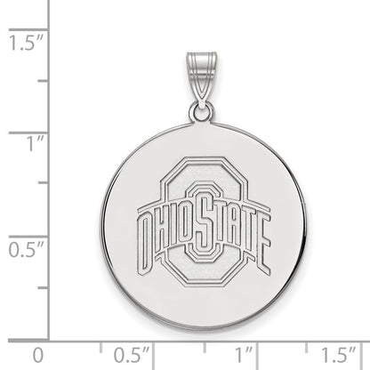 Sterlingsilber Rhodiniert Logoart The Ohio State University Extra Groß Plättchen Anhänger