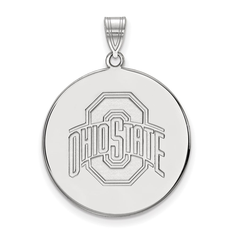 Sterlingsilber Rhodiniert Logoart The Ohio State University Extra Groß Plättchen Anhänger