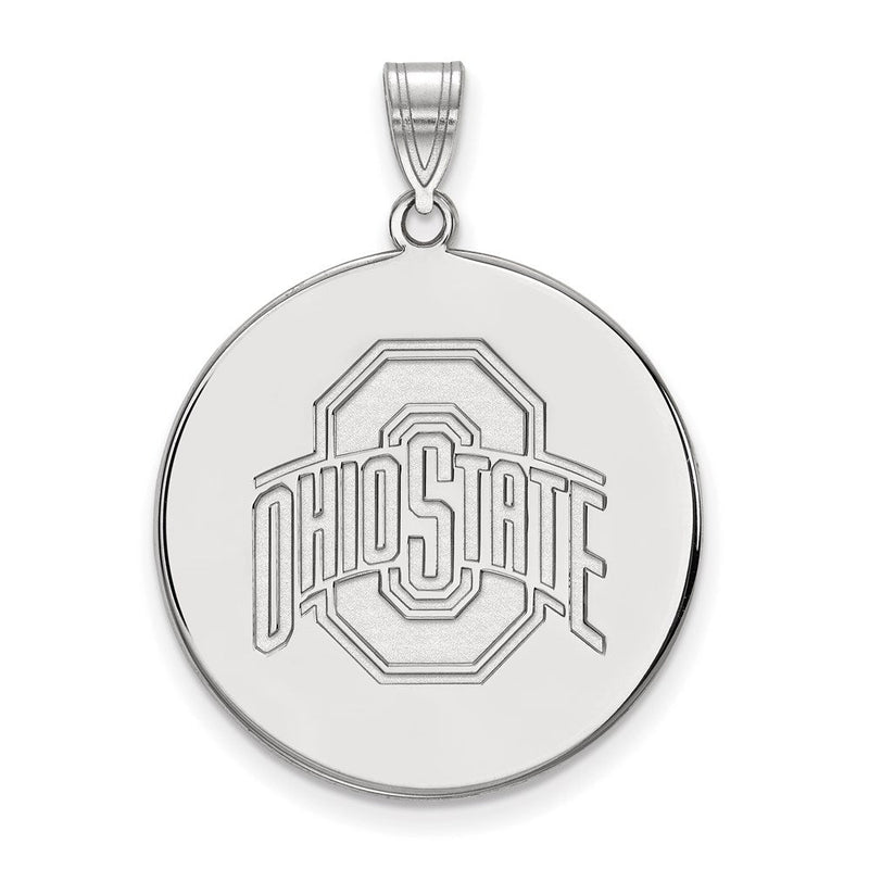 Sterlingsilber Rhodiniert Logoart The Ohio State University Extra Groß Plättchen Anhänger