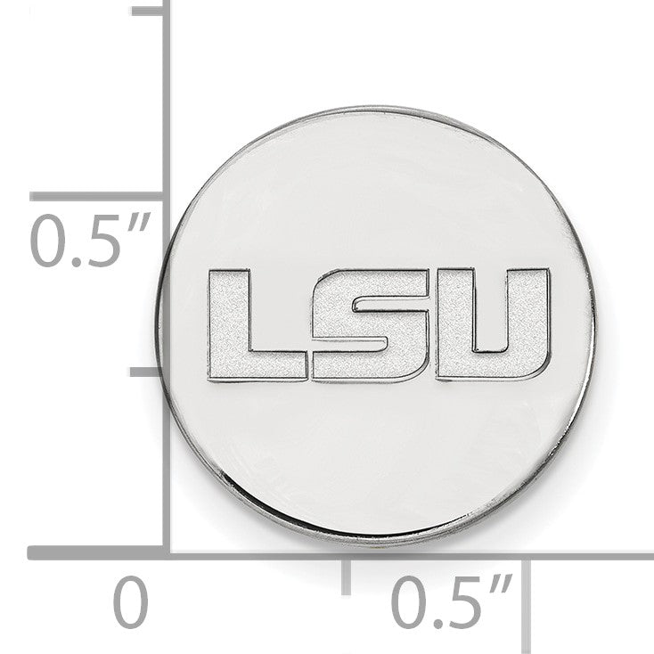 14K Weißgold Logoart Louisiana State University L-s-u Anstecknadel