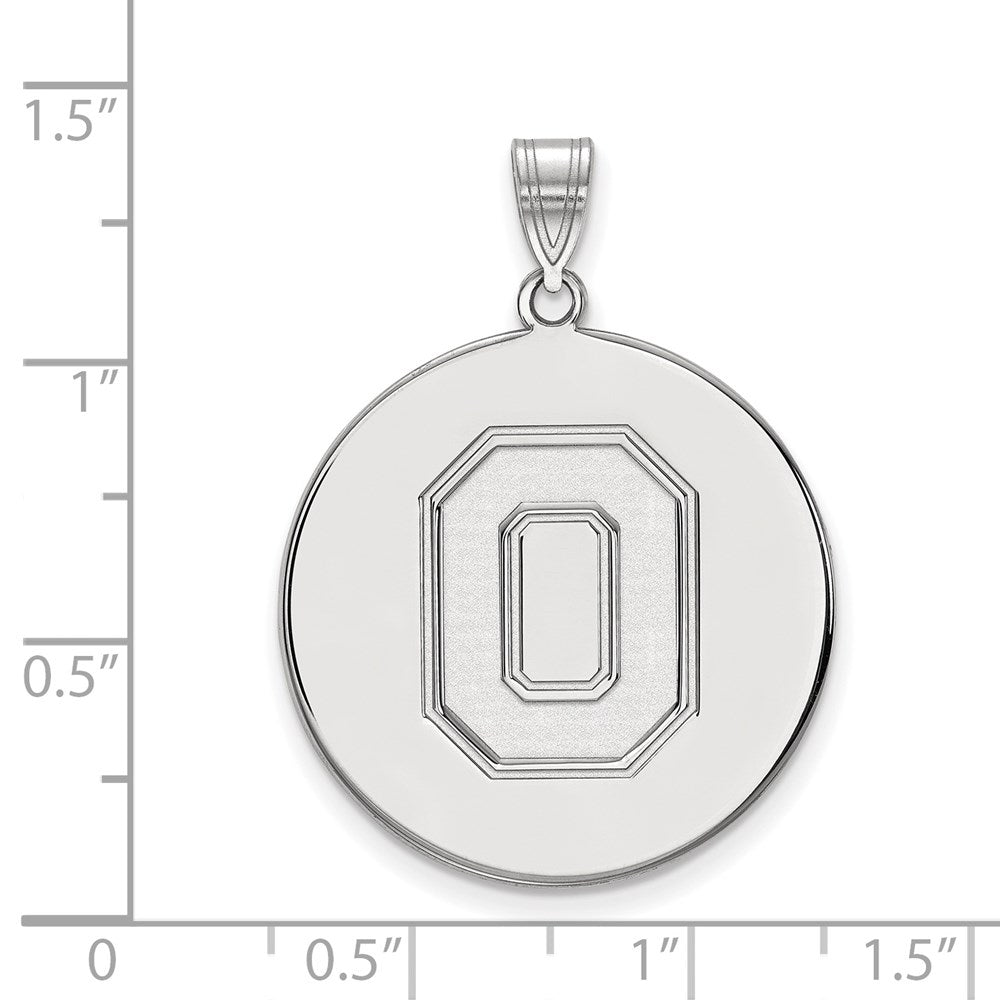Sterlingsilber Rhodiniert Logoart The Ohio State University Buchstabe O Extra Groß Plättchen Anhänger