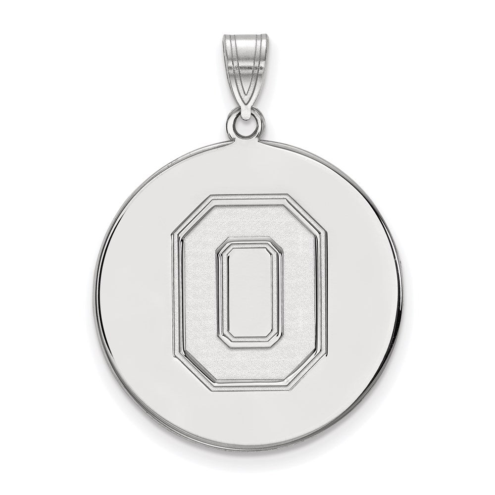 Sterlingsilber Rhodiniert Logoart The Ohio State University Buchstabe O Extra Groß Plättchen Anhänger