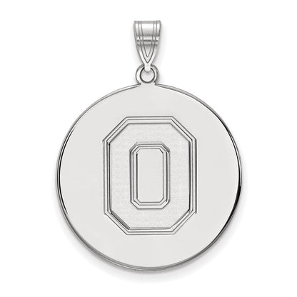 Sterlingsilber Rhodiniert Logoart The Ohio State University Buchstabe O Extra Groß Plättchen Anhänger