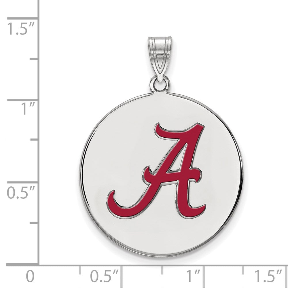 Sterlingsilber Rhodiniert Logoart University Of Alabama Buchstabe A Extra Groß Emailliert Plättchen Anhänger