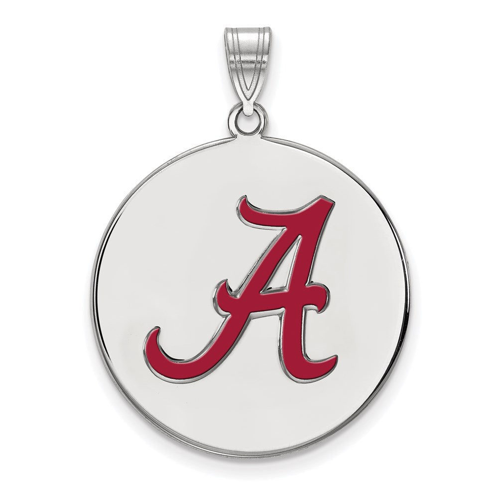 Sterlingsilber Rhodiniert Logoart University Of Alabama Buchstabe A Extra Groß Emailliert Plättchen Anhänger