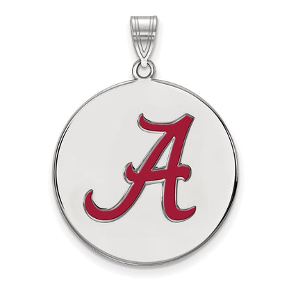Sterlingsilber Rhodiniert Logoart University Of Alabama Buchstabe A Extra Groß Emailliert Plättchen Anhänger