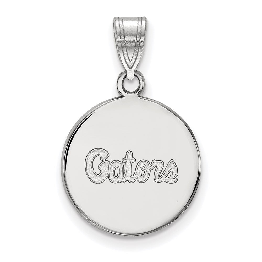Sterlingsilber Rhodiniert Logoart University Of Florida Gators Schreibschrift Mittel Plättchen Anhänger