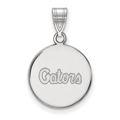 Sterlingsilber Rhodiniert Logoart University Of Florida Gators Schreibschrift Mittel Plättchen Anhänger
