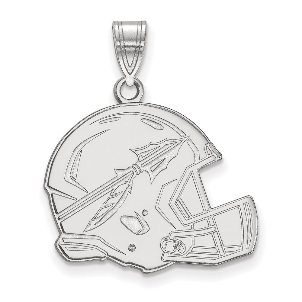 Sterlingsilber Rhodiniert Logoart Florida State University Pfeil Groß Football Helm Anhänger