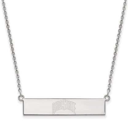 Sterlingsilber Rhodiniert Logoart The Ohio State University Klein Stab 18 Zoll Halskette