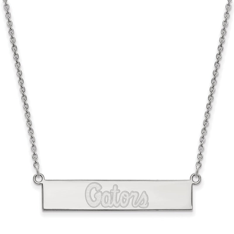 Sterlingsilber Rhodiniert Logoart University Of Florida Gators Schreibschrift Klein Stab 18 Zoll Halskette