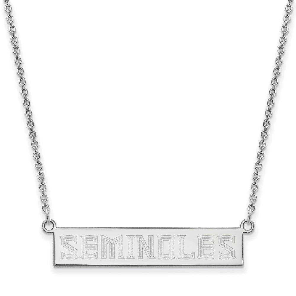 Sterlingsilber Rhodiniert Logoart Florida State University Seminoles Klein Stab 18 Zoll Halskette