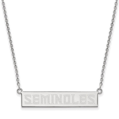Sterlingsilber Rhodiniert Logoart Florida State University Seminoles Klein Stab 18 Zoll Halskette
