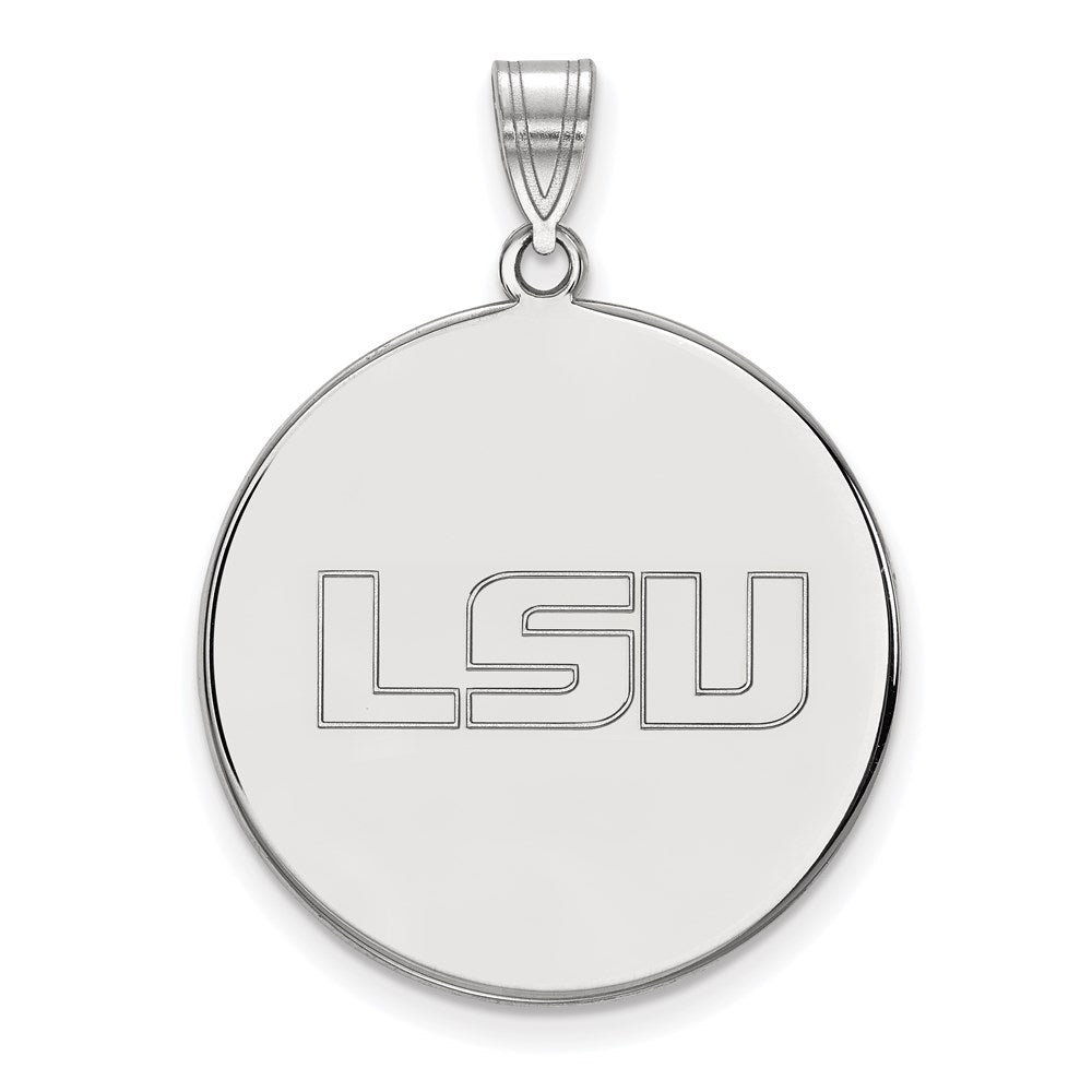 Sterlingsilber Rhodiniert Logoart Louisiana State University L S U Extra Groß Plättchen Anhänger