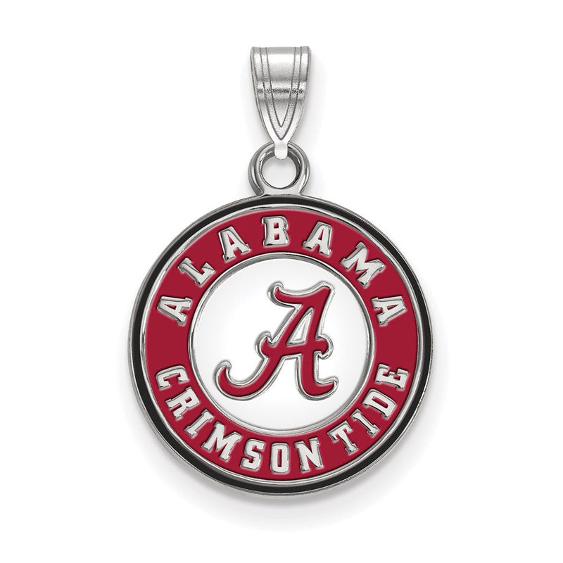 Sterlingsilber Rhodiniert Logoart University Of Alabama Crimson Tide Mittel Emailliert Plättchen Anhänger