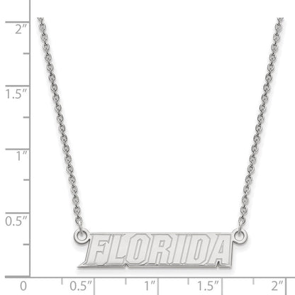 Sterlingsilber Rhodiniert Logoart University Of Florida Klein Stab 18 Zoll Halskette