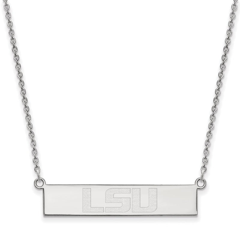 Sterlingsilber Rhodiniert Logoart Louisiana State University L S U Klein Stab 18 Zoll Halskette
