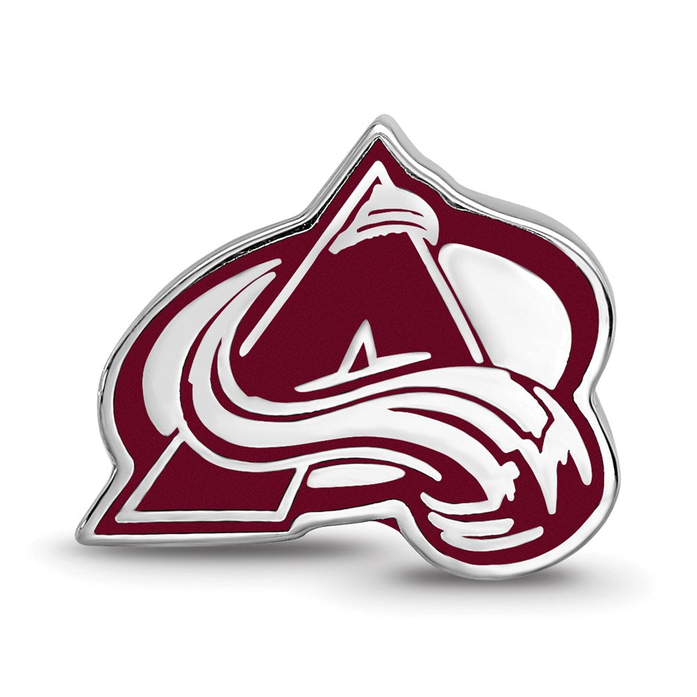 Sterlingsilber Rhodiniert Nhl Logoart Colorado Avalanche Emaille Perle
