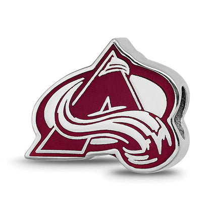 Sterlingsilber Rhodiniert Nhl Logoart Colorado Avalanche Emaille Perle