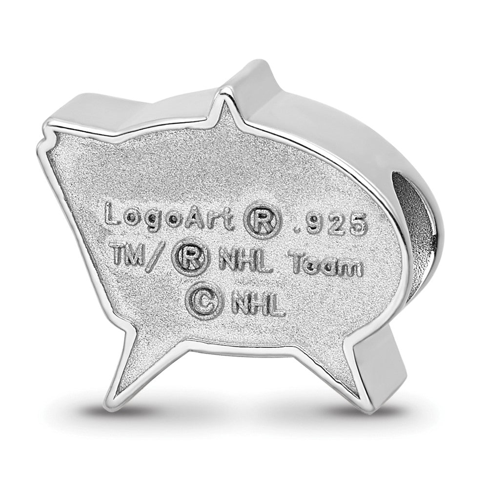 Sterlingsilber Rhodiniert Nhl Logoart Columbus Blau Jacken Emaille Perle
