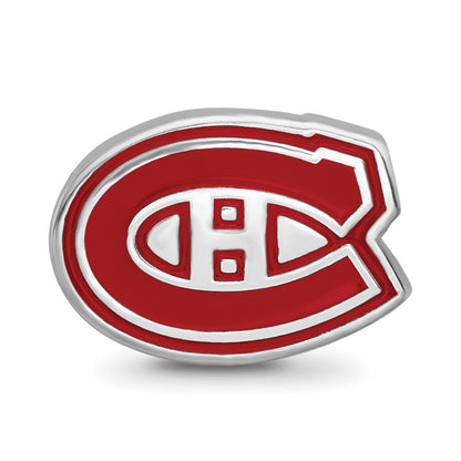 Sterlingsilber Rhodiniert Nhl Logoart Montreal Canadiens Emaille Perle