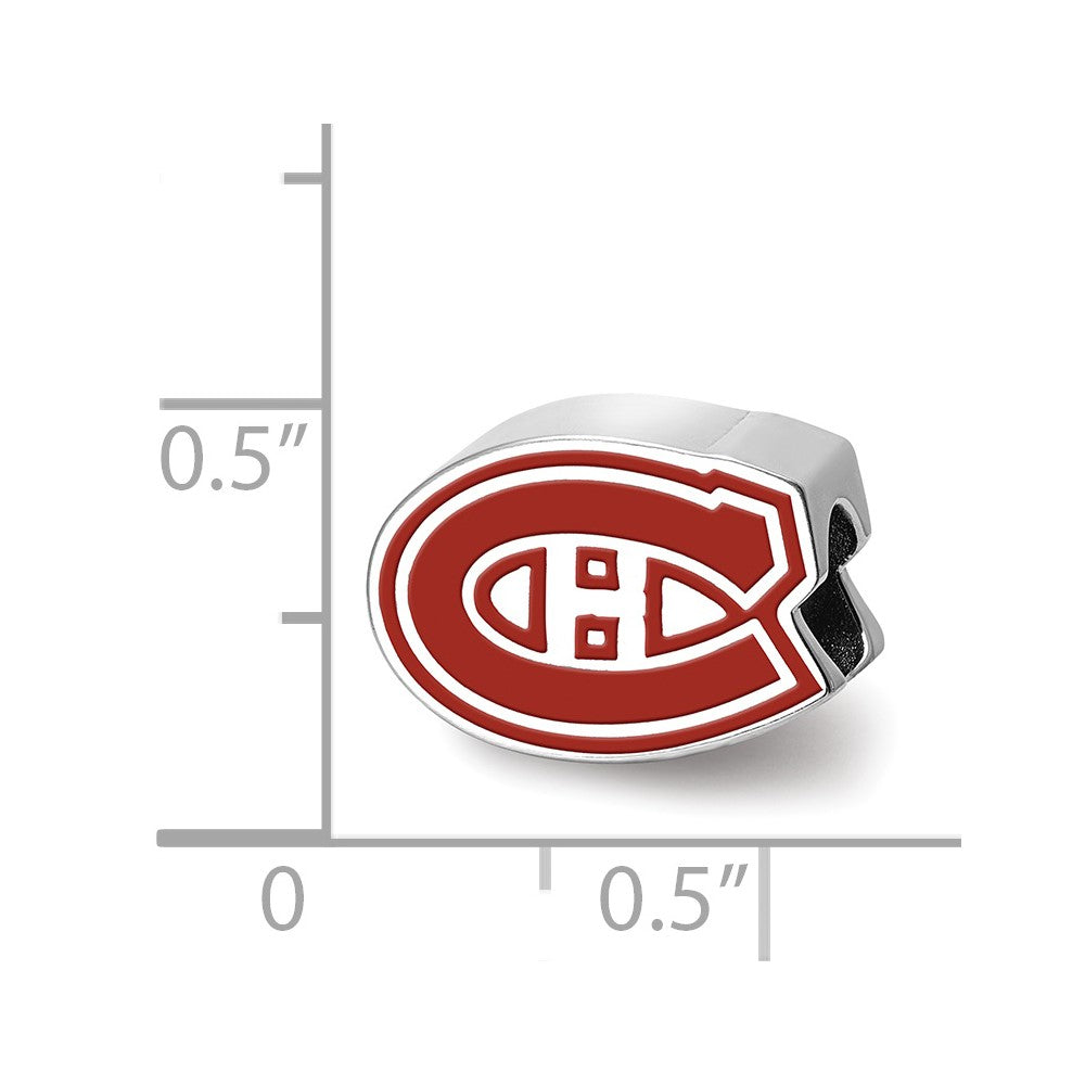 Sterlingsilber Rhodiniert Nhl Logoart Montreal Canadiens Emaille Perle
