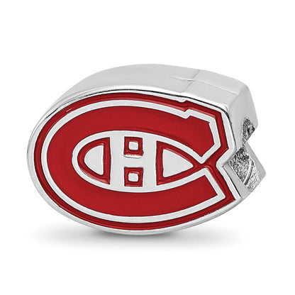 Sterlingsilber Rhodiniert Nhl Logoart Montreal Canadiens Emaille Perle