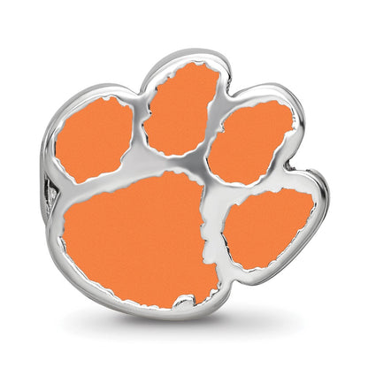 Sterlingsilber Rhodiniert Logoart Clemson University Emaille Logo Perle