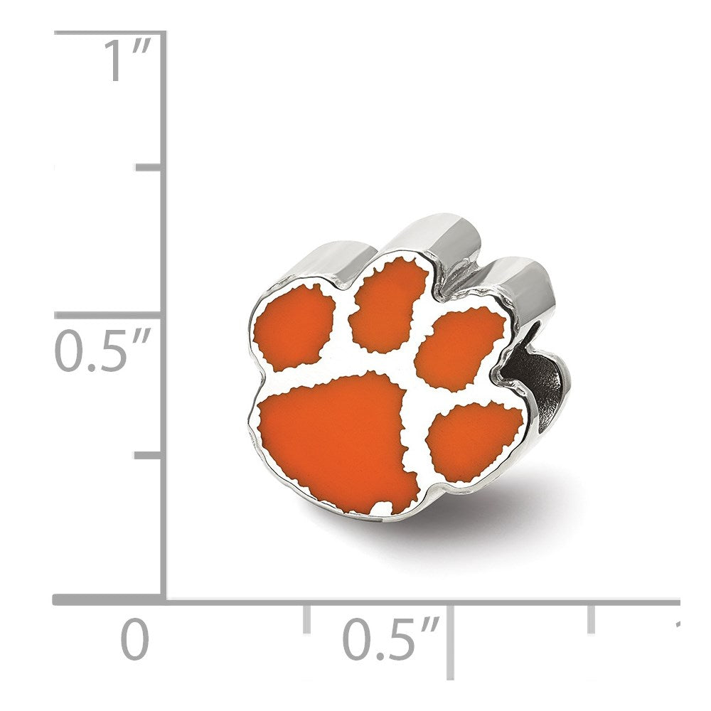 Sterlingsilber Rhodiniert Logoart Clemson University Emaille Logo Perle