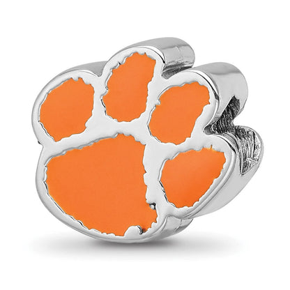 Sterlingsilber Rhodiniert Logoart Clemson University Emaille Logo Perle
