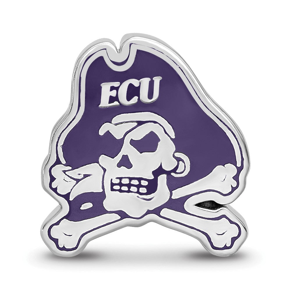 Sterlingsilber Rhodiniert Logoart Ost Carolina University Emaille Perle