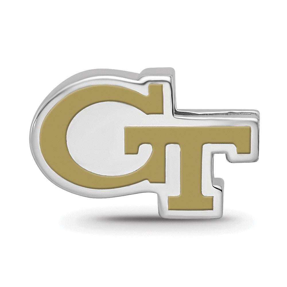 Sterlingsilber Rhodiniert Logoart Georgia Tech G-t Emaille Logo Perle