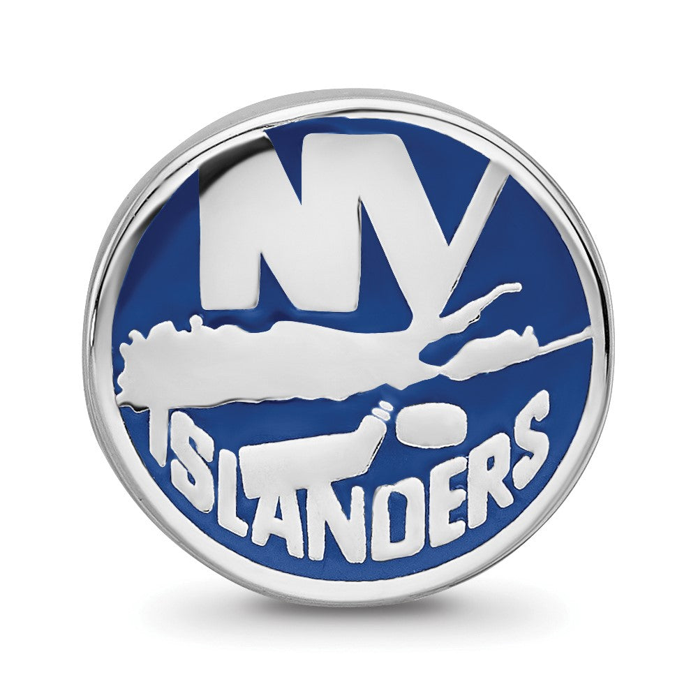 Sterlingsilber Nhl Logoart New York Islanders Emailliert Logo Perle