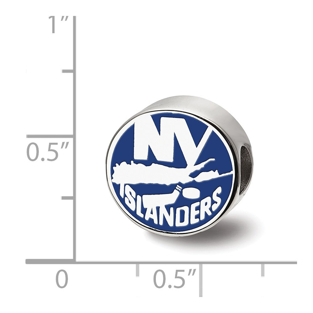 Sterlingsilber Nhl Logoart New York Islanders Emailliert Logo Perle